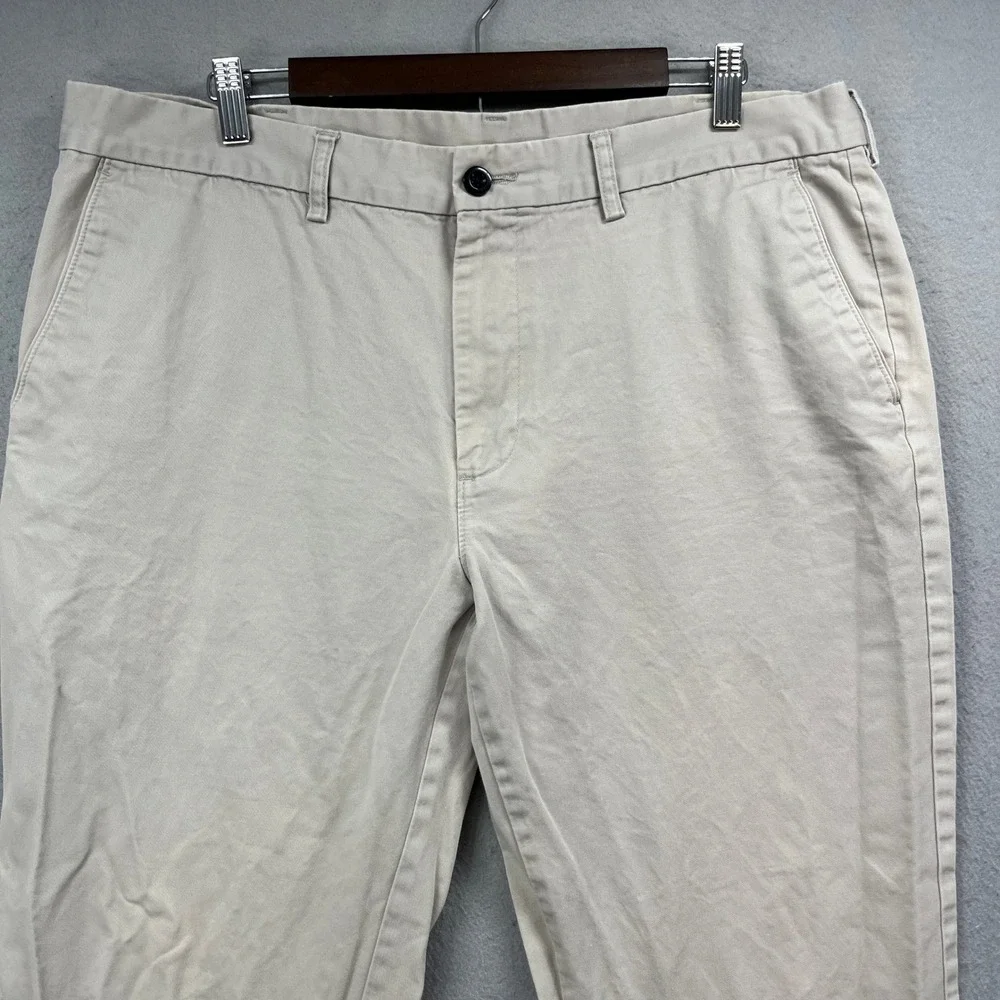 Haggar Straight Fit Chinos Mens 38x30 Khaki Tan Cotton Twill Casual Work Khakis